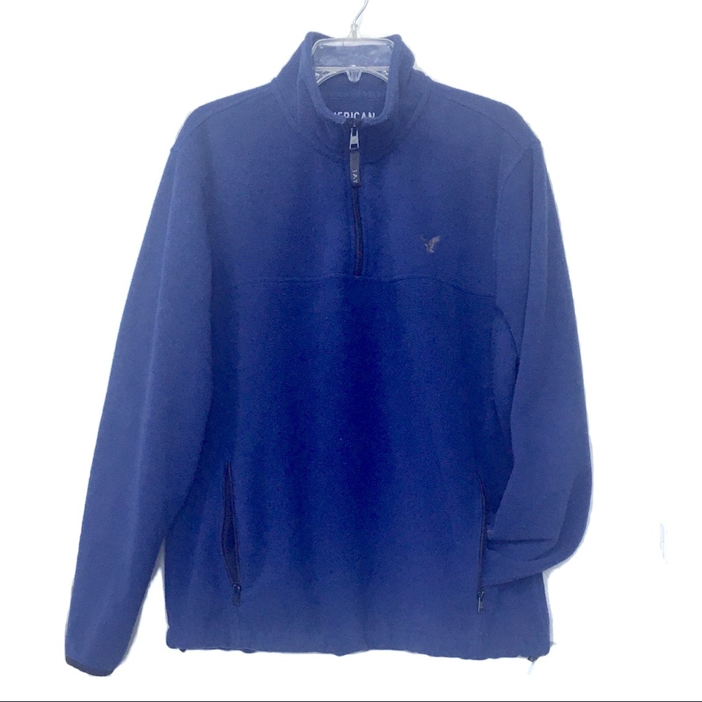 Men’s Large American Eagle Outfitters 1/4-Zip Fleece in Deep Royal Blue